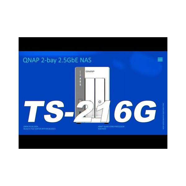 QNAP TS-216G 2-bay NAS 4GB RAM(未使用品) QNAP TS-216G 2-Bay NAS, Quad-core CPU, 2.5GbE, 4GB RAM